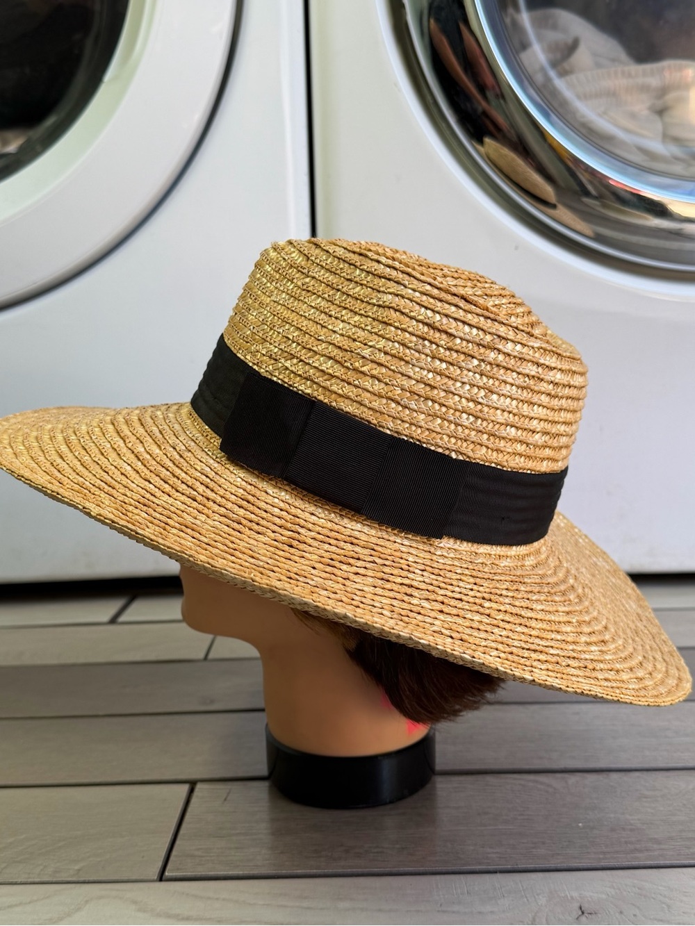 Brixton Natural Straw Fedora with Black Ribbon - Picture 8 of 9